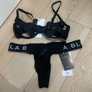 BlueBella Matching Black Bra & Thong Set - Brand New